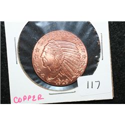 Golden State Mint "1929 Indian Chief" Copper Round; .999 Fine Copper 1/4 Oz.