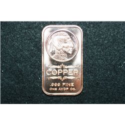 2012 Copper Ingot, .999 Fine 1 Oz.