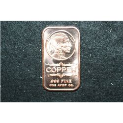 2012 Copper Ingot, .999 Fine 1 Oz.