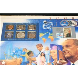 1965-P US Mint Coin Set, UNC W/Postal Stamp Dated 1993