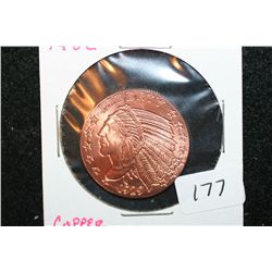 Golden State Mint "1929 Indian Chief" Copper Round; .999 Fine Copper 1/4 Oz.