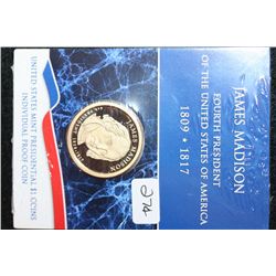 US James Madison-4th President $1 Proof Coin