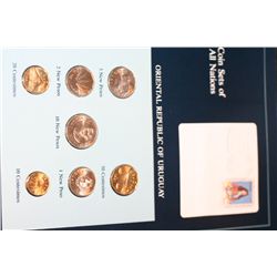 Oriental Republic of Uruguay; Coin Sets of All Nations W/Postal Stamp Dated 1985
