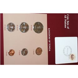 Kingdom of Tonga; Coin Sets of All Nations W/Postal Stamp Dated 1987