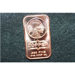 2012 Copper Ingot, .999 Fine 1 Oz.