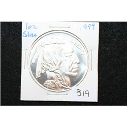 "Buffalo Nickel" Silver Round; .999 Fine Silver 1 Oz.