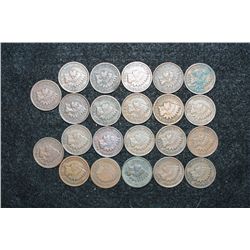 Indian Head Penny; Various Dates & Conditions, Lot of 21