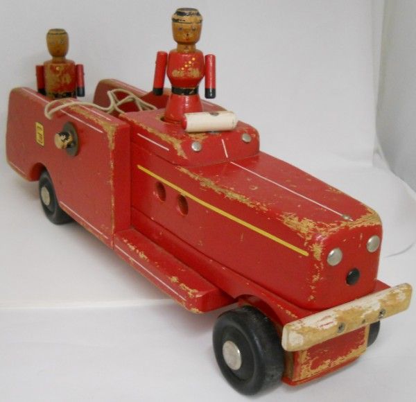 Seaver Wooden Toy Fire Truck with People