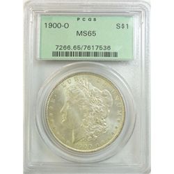 1900-O Morgan $1, PCGS MS65, Old green holder, frosty creamy luster!