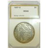 Image 1 : PCI 1897-O Morgan $, MS60,Light gold tone at edges,  v.nice for a "60"
