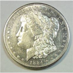 1884-S Morgan $, high end MS 59+, most would call BU