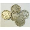 Image 1 : 5 scarce Buff Nickels,14-S V,23-S F+,24-S Key VG,26-S Key F,25-S VF