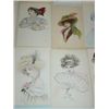 Image 2 : LOT 15 VINTAGE POSTCARDS WOMEN WATERCOLOR
