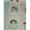 Image 4 : LOT 10 VINTAGE POSTCARDS WOMEN BIRTHDAY WATERCOLO