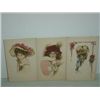 Image 5 : LOT 15 VINTAGE POSTCARDS WOMEN WATERCOLOR