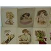 Image 2 : LOT 18 VINTAGE POSTCARDS WOMEN WATERCOLOR