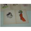 Image 2 : LOT 8 VINTAGE POSTCARDS WOMEN WATERCOLOR