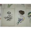 Image 6 : LOT 14 VINTAGE POSTCARDS WOMEN WATERCOLOR