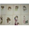 Image 6 : LOT 20 VINTAGE POSTCARDS WOMEN WATERCOLOR