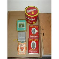 LOT 5 ANTIQUE VINTAGE TOBACCO TINS SPINNAKER