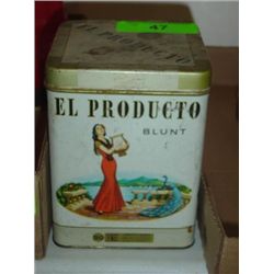 ANTIQUE EL PRODUCTO BLUNT CIGAR TIN TOBACCIANA