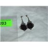 Image 1 : 925 SILVER ONYX AND MARCASITE DROP EARRINGS