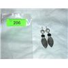Image 1 : 925 STERLING SILVER AND ONYX DROP EARRINGS