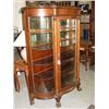 Image 2 : ANTIQUE CURVED GLASS CLAW FOOT CHINA CABINET