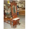 Image 1 : EMPIRE VICTORIAN MARBLE TOP HALL TREE EASTLAKE