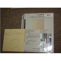 BABE RUTH SIGNED LEDGER SHEET