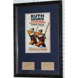 BABE RUTH LOU GEHRIG PRINT SIGNATURES