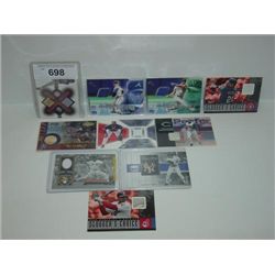 LOT 10 BASEBALL CARDS GAME USED MATERIALS