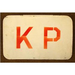 WWII U.S. JEEP KP PLAQUE