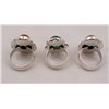 Image 3 : 3 Sterling Rings Coral Green Onyx Red Onyx