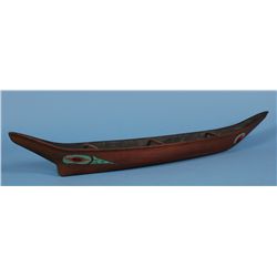 Northwest Coast Model Canoe with Painted Design 42  L.  Good Condition