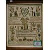 Image 1 : "Superb framed sampler decorated with flowers...