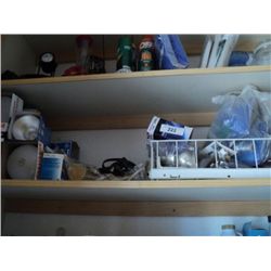 SHELF OF LIGHT BULBS