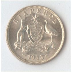 1953 Sixpence