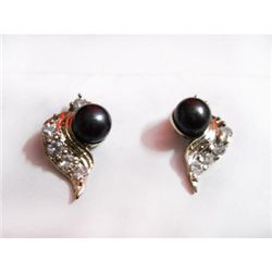 Natural 17.60 ctw Pearl Round Earrings .925 Sterling