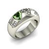 Image 1 : Genuine 0.74 ctw Green Tourmaline Diamond Ring 14k