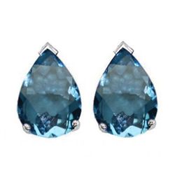 Natural 2.10 ctw Blue Topaz Pear Earrings .925 Sterling