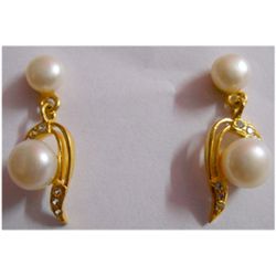 Natural 20.35 ctw Pearl Earring Oval .925 Silver