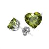 Image 1 : Natural 2.10 ctw Peridot Heart Earrings .925 Sterling
