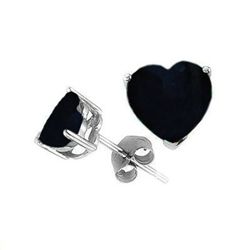 Natural 2.10 ctw Sapphire Heart Earrings .925 Sterling