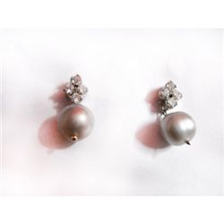 Natural 17.50 ct Pearl Oval Earrings . 925 Sterling