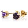 Image 2 : Genuine 1.40 ctw Amethyst Stud Earring 14k 0.86g
