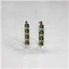Image 1 : NATURAL 4.00 CTW PERIDOT EARRINGS .925 STERLING SILVER