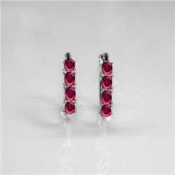 NATURAL 4.00 CTW PINKTOURMALINE EARRINGS .925 STERLING