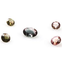 Natural 4.01ctw Bi-Color Tourmaline Mix Size (5) Stone