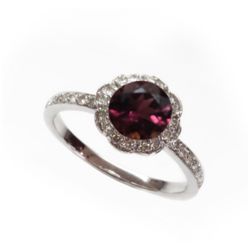 Natural 1.27 ct 3.38g Pink Tourmaline 14k WG Ring